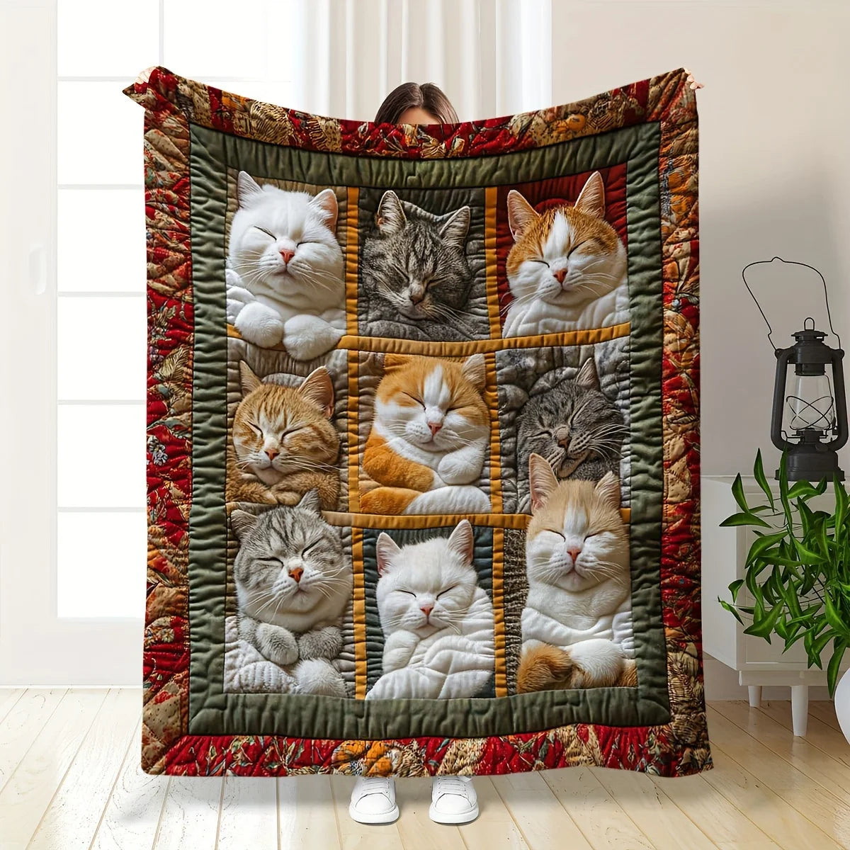 3D Kat Gezelschap Dekentje