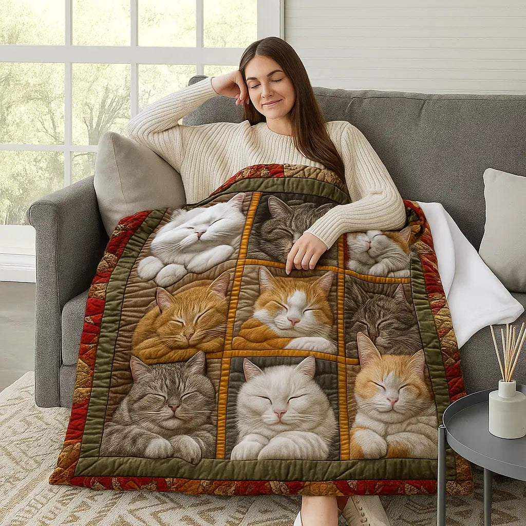 3D Kat Gezelschap Dekentje