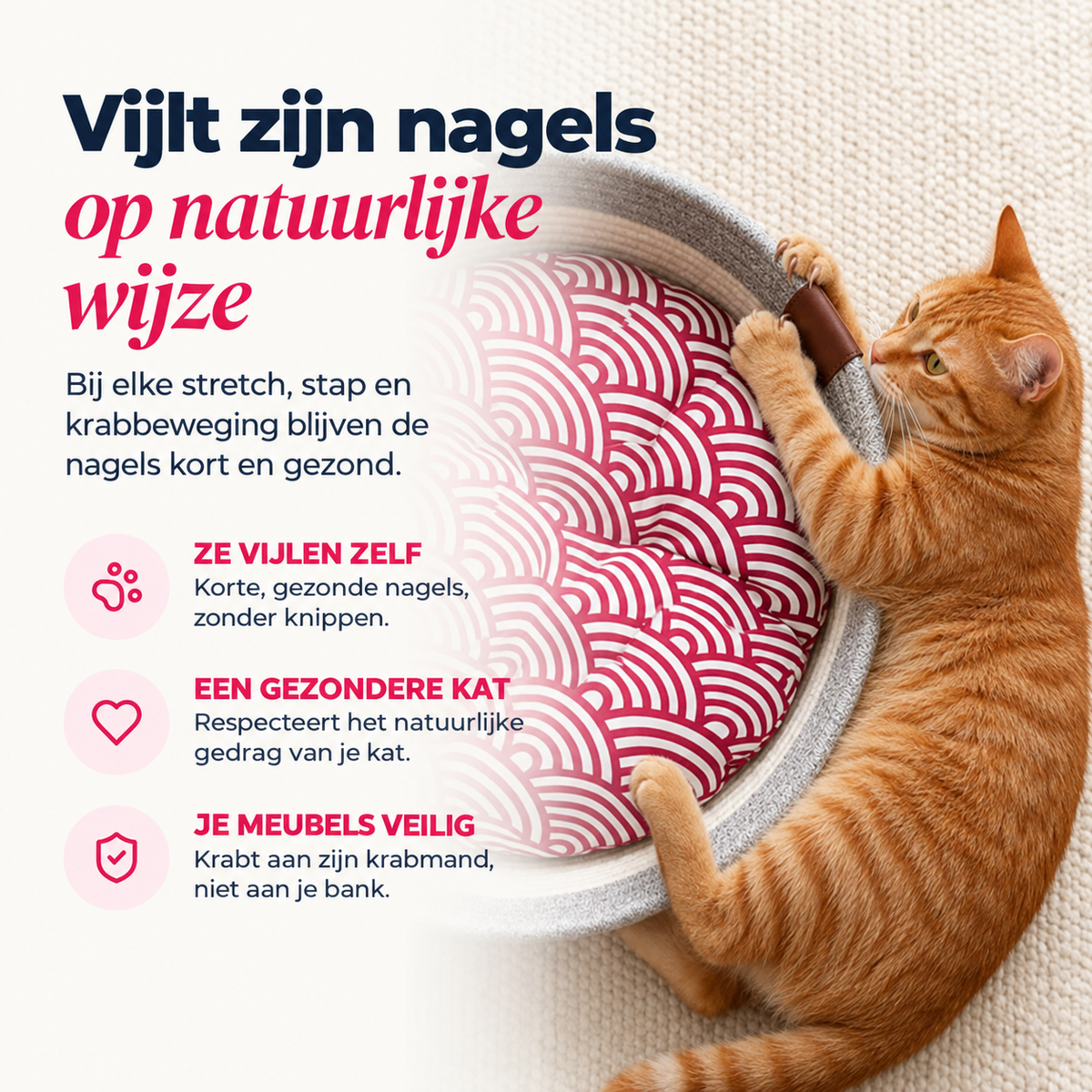 Instinct Geweven Mand | De natuurlijke plek voor binnenkatten